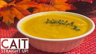 Crockpot Butternut Squash Soup Recipe  Cait Straight Up [upl. by Ylrad]