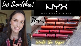 NEW NYX Shine Loud High Shine Lip Color Pro Pigment Lip Shine Lip Swatches and Review [upl. by Leah]