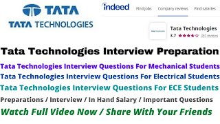 Tata Technologies Interview Preparation  Interview Questions For Mechanical  ECE  EE Students [upl. by Laird]