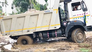 Tata 1618 4x4 tipper at work  offroad 4x4 machine [upl. by Shah]