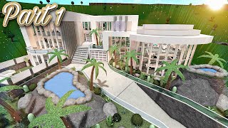 Bloxburg Beverly Hills Modern Villa Speedbuild Part 15 Exterior [upl. by Yliak]