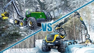 John Deere 1470G VS Ponsse Scorpion King [upl. by Namlaz]