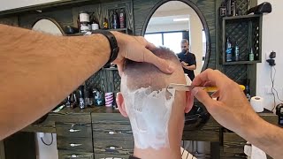 High skinfade  Military haircut  اسکین فید با تیغ [upl. by Ahsein]