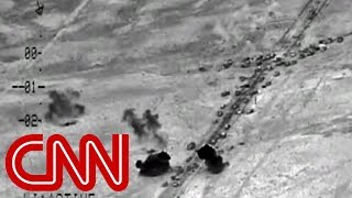 Airstrikes hit huge ISIS convoy in Falluja [upl. by Irrehc]