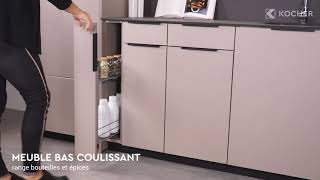 Meuble bas coulissant range bouteilles et épices [upl. by Mylander]