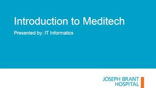 Introduction to Meditech [upl. by Anirrehs]