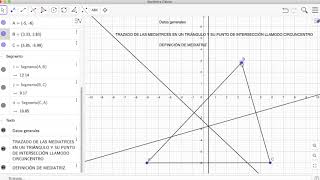 Mediatrices de un triángulo con GeoGebra [upl. by Nuavahs328]