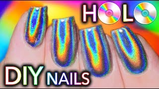 100 PURE HOLO holographic NAILS GEL and NOGEL POLISH [upl. by Milan474]