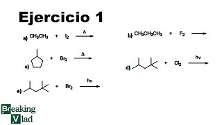 EJERCICIOS DE ORGÁNICA RESUELTOS  Halogenación de alcanos  1 [upl. by Glassco]