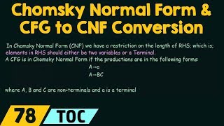 Chomsky Normal Form amp CFG to CNF Conversion [upl. by Benedicta]