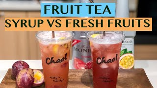 FRUIT TEA SERIES STRAWBERRY AND PASSION FRUIT  2 WAYS  USING COMMERCIAL PUREE VS FRESH FRUITS [upl. by Lull]