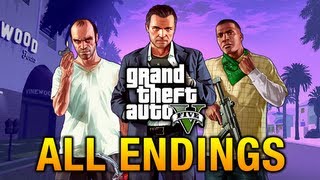 GTA 5  All Endings  Final Missions [upl. by Arlin1]