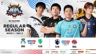 🔴 LIVE  MPL PH S15  FILIPINO  Week 1 Day 3 [upl. by Arakaj769]