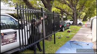 como instalar una cerca de metal  how to install a metal fence [upl. by Mcfarland]