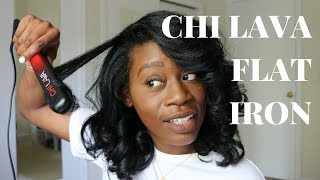 CHI LAVA FLAT IRON ON NATURAL HAIR  YoursTrulyYinka [upl. by Htesil]