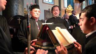 Ecumenical Patriarch Bartholomew concelebrates with Patriarch Irinej of Serbia [upl. by Ahsenat]