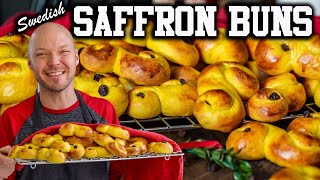 How to make Saffron buns  Traditional Swedish buns for Christmas [upl. by Tansey]