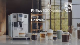 How to descale Philips 5000 series espresso machine  EP536X [upl. by Eidnar]