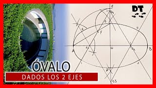 Construir un ÓVALO dado sus DOS ejes 💪  ÓVALO dados los DOS ejes  Dibujo técnico paso a paso [upl. by Jordon504]