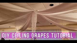 DIY ceiling drapes on a budget Easy ceiling draping tutorial [upl. by Acinok]