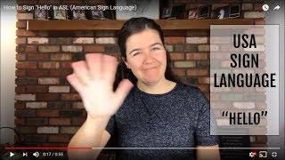 How to Sign quotHelloquot in ASL American Sign Language [upl. by Lyndsey454]