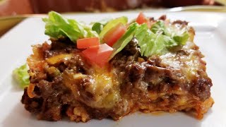 BEEF ENCHILADA CASSEROLE how to make  with homemade ENCHILADA SAUCE ❤ [upl. by Ruhl]