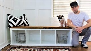 IKEA HACK  The Shiplapstyle Storage Bench [upl. by Inor596]