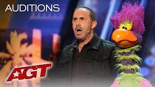 Michael Paul And His Hilarious Bird Of Prey Earn A YES  Americas Got Talent 2019 [upl. by Carnay833]