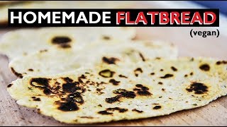 How to make Flatbread  EASY VEGAN HOMEMADE RECIPE [upl. by Annairdua47]