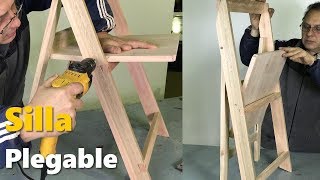 SILLA PLEGABLE DE MADERA FÁCIL PASO A PASO  TUTORIAL [upl. by Garret]