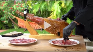 How To Carve A Whole Jamon Iberico De Bellota from Iberico Club 2 min StepbyStep video [upl. by Nanor]