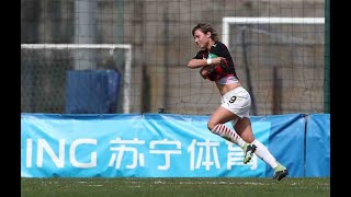 Female footballer took off her jersey to celebrate a goal [upl. by Pliam]