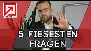 Vorstellungsgespräch  die 5 FIESESTEN Fragen  die PERFEKTEN Antworten [upl. by Notlih]