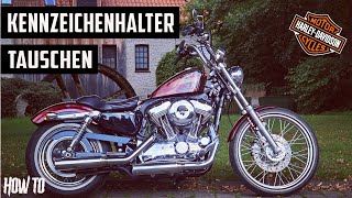 Montage seitlicher Kennzeichenhalter an einer Harley Davidson Sportster  How to  XL1200V [upl. by Matty]