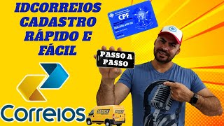 ID CORREIOS COMO SE CADASTRAR RÁPIDO E FÁCIL PASSO A PASSO [upl. by Uhthna]