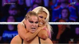 alexa bliss vs ronda rousey RAW womens championship Summerslam 2018 full match [upl. by Ahsinej]