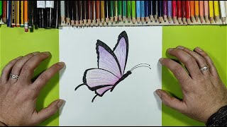 Como dibujar una mariposa 🦋 paso a paso 21  How to draw a butterfly 🦋 21 [upl. by Marianne293]