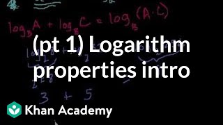 Introduction to logarithm properties  Logarithms  Algebra II  Khan Academy [upl. by Inoek]