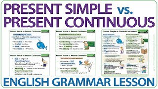 Present Simple vs Present Continuous Tense  Learn English Grammar  ESOL Lesson [upl. by Beckerman]