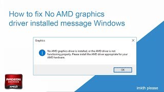 How to fix No AMD graphics driver is installed or the AMD driver is not functioning properly 2020 [upl. by Abdulla]