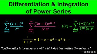 Differentiation and Integration of Power Series  Calculus [upl. by Quin]