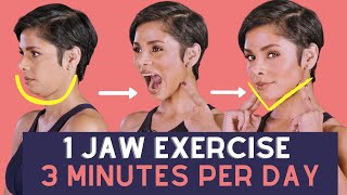 ONE JAW EXERCISE for THREE MINUTES per day to get a FIRM FACE [upl. by Atreb39]