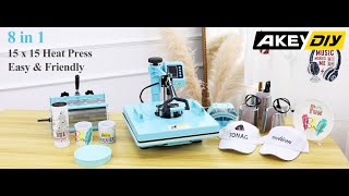 AKEYDIY 8 in 1 Heat Press Machine [upl. by Rickart]