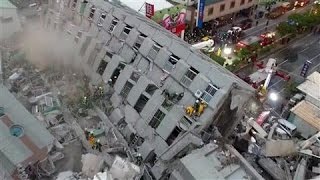 Buildings Collapse After Earthquake Rocks Taiwan [upl. by Bendite100]