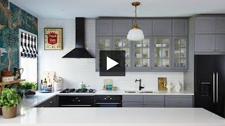 Interior Design — Dramatic Boldly Decorated Family Ikea Kitchen Makeover [upl. by Santiago]