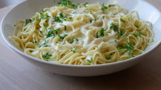 Spaghetti mit Käse Sahne Sauce Rezept  Pasta with Creamy Cheese Sauce Recipe  ENG SUBS [upl. by Analrahc689]