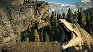 GIGANOTOSAURUS VS CARCHARODONTOSAURUS  Jurassic World Evolution 2 [upl. by Paulita830]