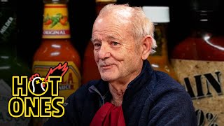 Bill Murray Doesn’t Flinch While Eating Spicy Wings  Hot Ones [upl. by Ollopa985]