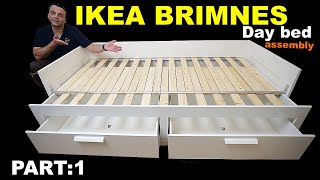 IKEA BRIMNES Day bed assembly instructions  PART 1 [upl. by Sunshine]