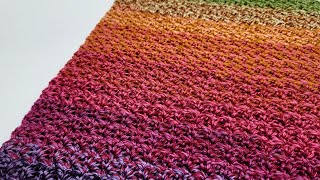 EASY Crochet Stitch For Blankets and Scarfs  Beginner Crochet  Thicket Stitch [upl. by Novelc]